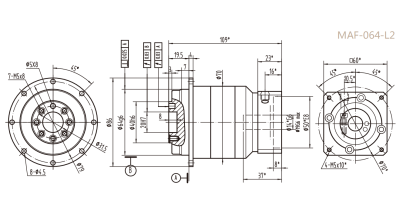 MAF064L2系列行星減速器型號(hào)_尺寸_圖紙