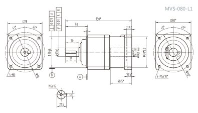 MVS080L1行星減速機(jī)型號(hào)_尺寸_圖紙_參數(shù)